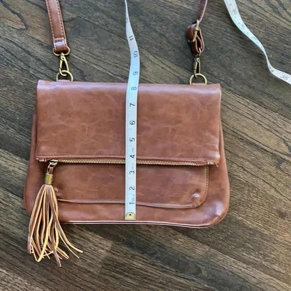 Joy Susan Brown Leather Crossbody Bag Purse EUC - Picture 4 of 8